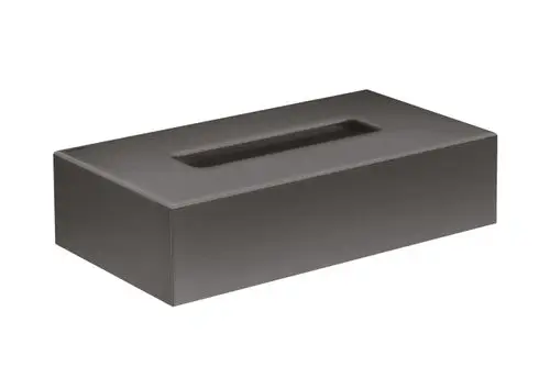 Kosmetiktuchbox aus brüniertem Metall mit schlichter Oberfläche. Design von AXOR, geeignet für den Einsatz in modernen Badezimmern oder weiteren Wohnbereichen.